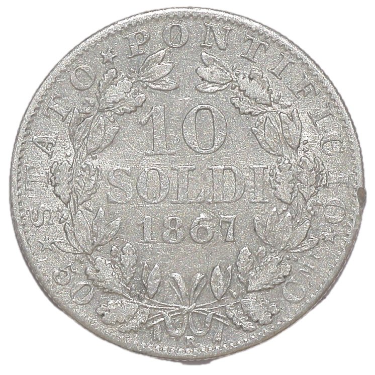 Vatican - Pie IX (1846-1878), 10 soldi, 1867, R (Rome)