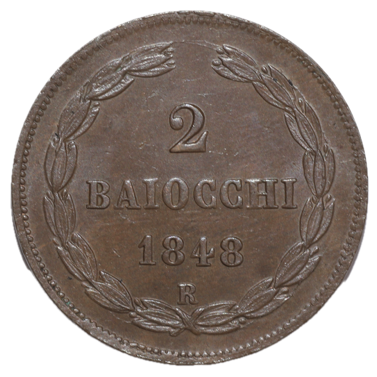 Vatican - Pie IX (1846-1878), 2 Baiocchi, 1848, R (Rome)