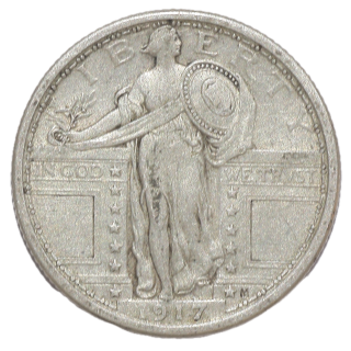 Etats-Unis - République (1776-présent), 1/4 Dollar, 1917, Sans étoiles