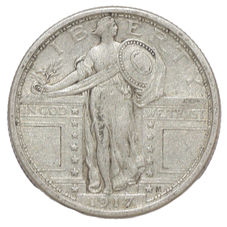 Etats-Unis - République (1776-présent), 1/4 Dollar, 1917, Sans étoiles