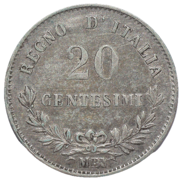 Italie - Victor Emmanuel II (1861-1878), 20 centesimi, 1863