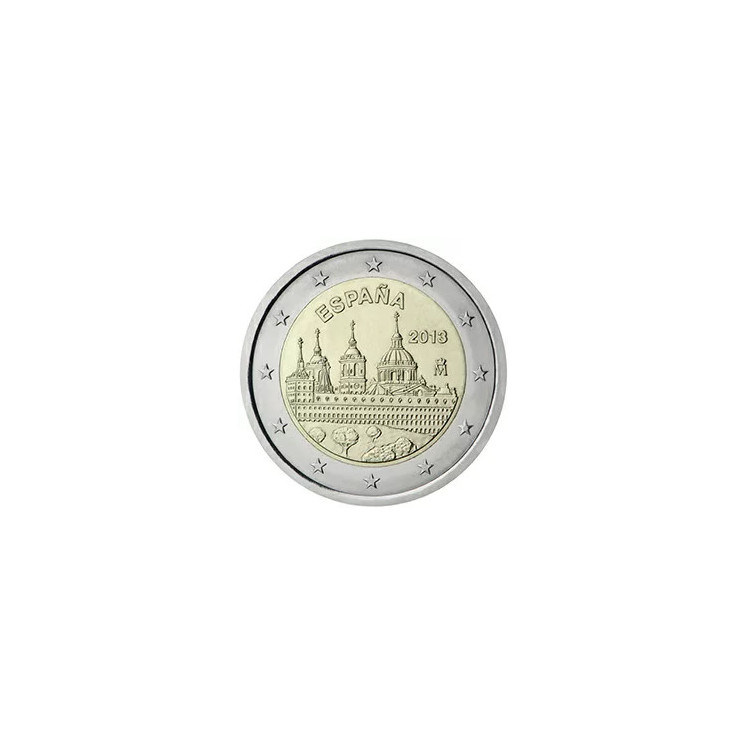 2013 - Espagne, 2 Euros monastère de San Lorenzo de El Escorial