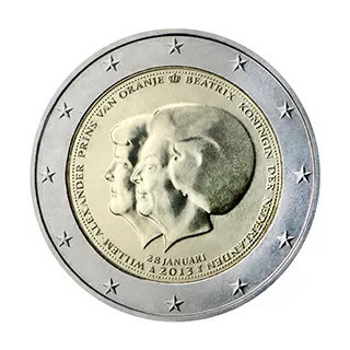 2013 - Pays-Bas, 2 Euros annonce de l’abdication de Sa Majesté la Reine Beatrix