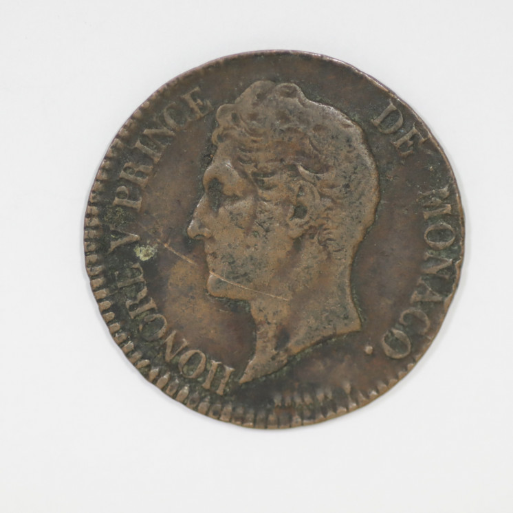 5 Centimes Prince Honore V 1837 Principauté de Monaco