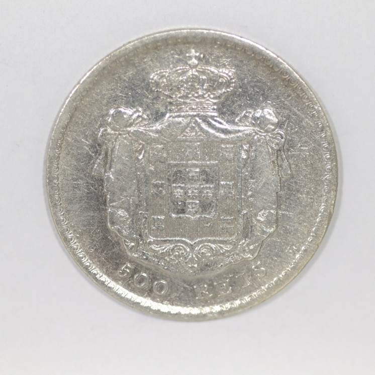 500 Reis de Petrus V, 1855 Argent